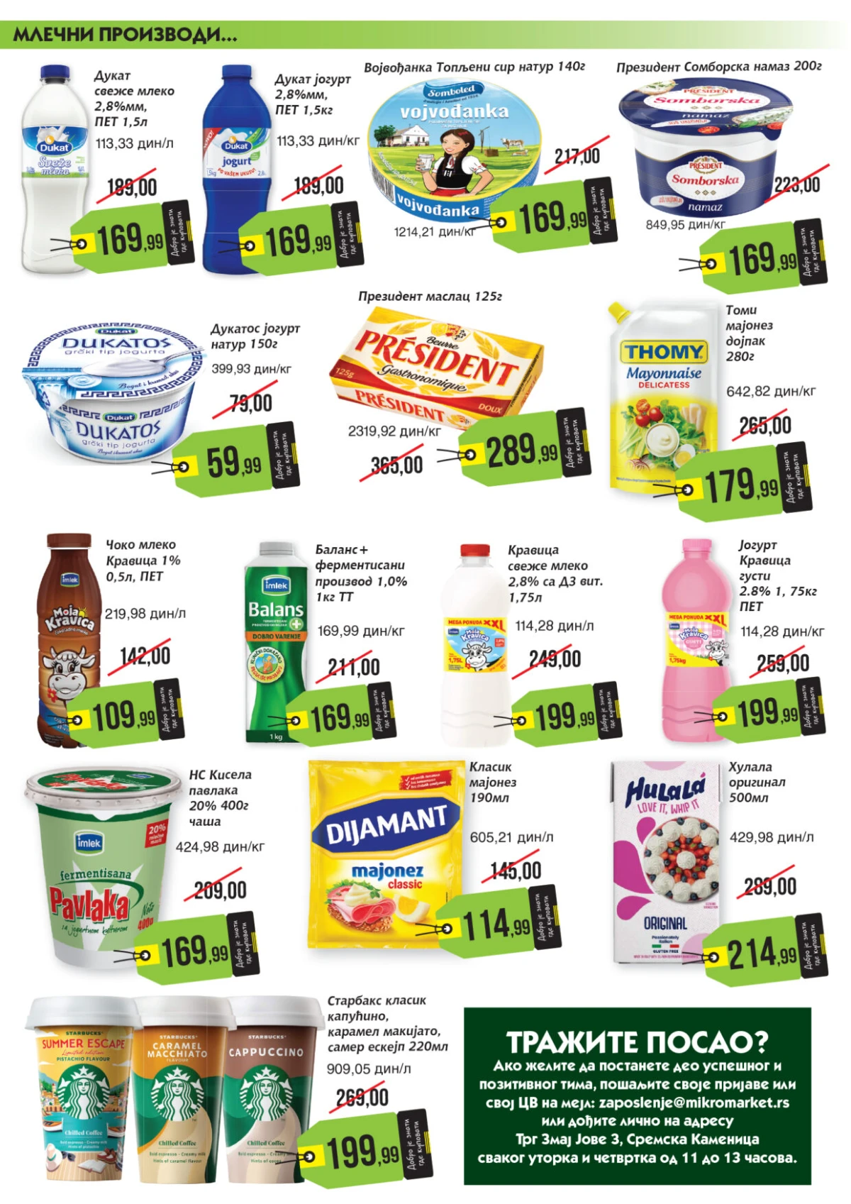 Mikromarket katalog – mlečni proizvodi na akciji do 31.08.2026.