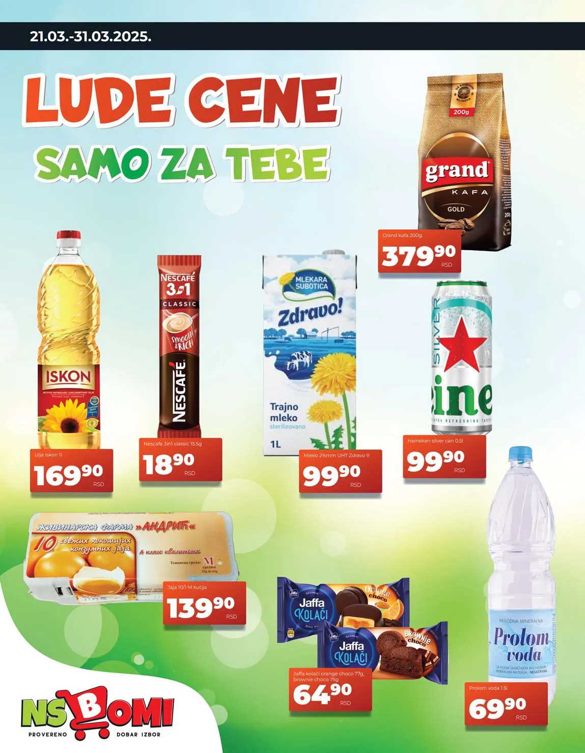 NS BOMI marketi Lude cene samo za tebe sniženja do 31.03.2025