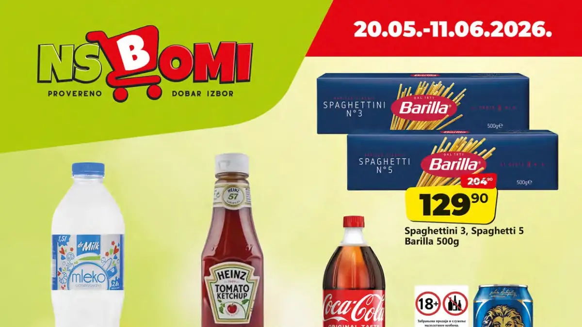 NS Bomi katalog akcija do 45 posto sniženja do 11.06.2026 prehrana piće i kućna hemija