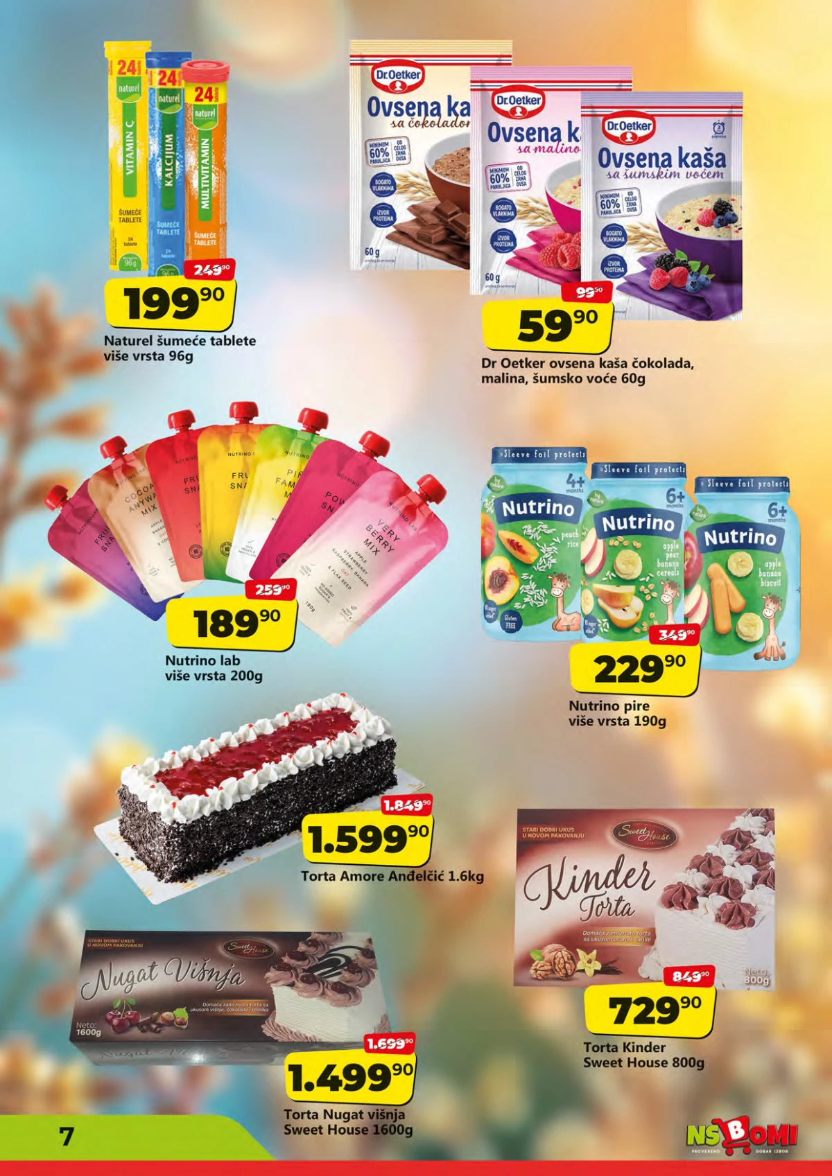NS Bomi slatkiši i ovsene kaše akcija do 11.06.2026 – strana 7 NS Bomi katalog torte ovsene kaše i Nutrino proizvodi na akciji do 11.06.2026