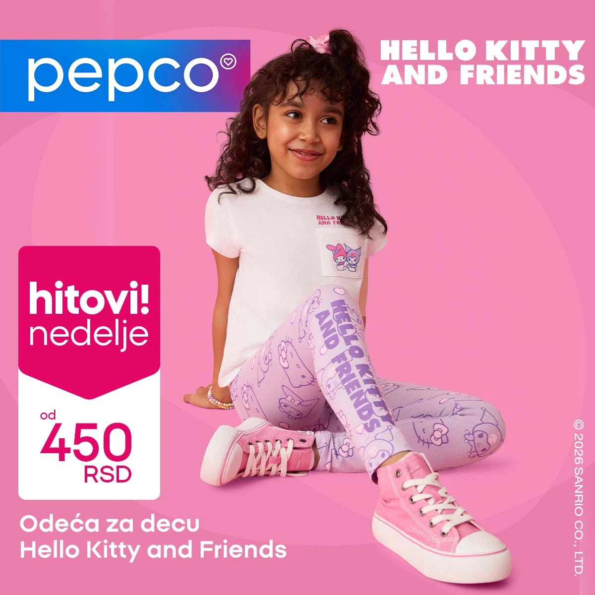 Pepco Hello Kitty odeća za decu akcija – garderoba za devojčice i mališane po sniženim cenama Srbija