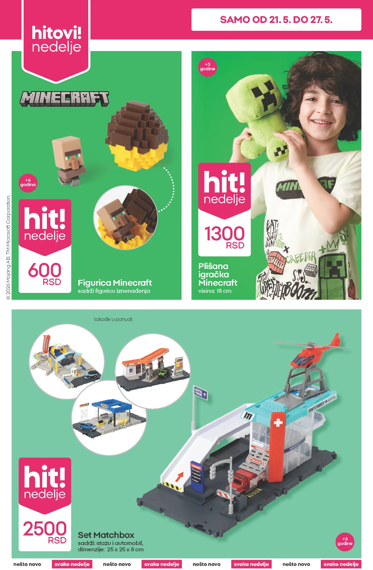 PEPCO Minecraft i Matchbox igračke – hit ponuda do 27.05.2026 PEPCO Minecraft plišane igračke figurice i Matchbox setovi po akcijskim cenama