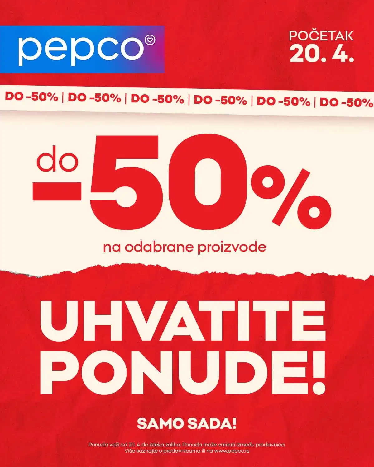 Pepco akcija do 50 posto odabrani artikli leto 2026 sniženja ponuda