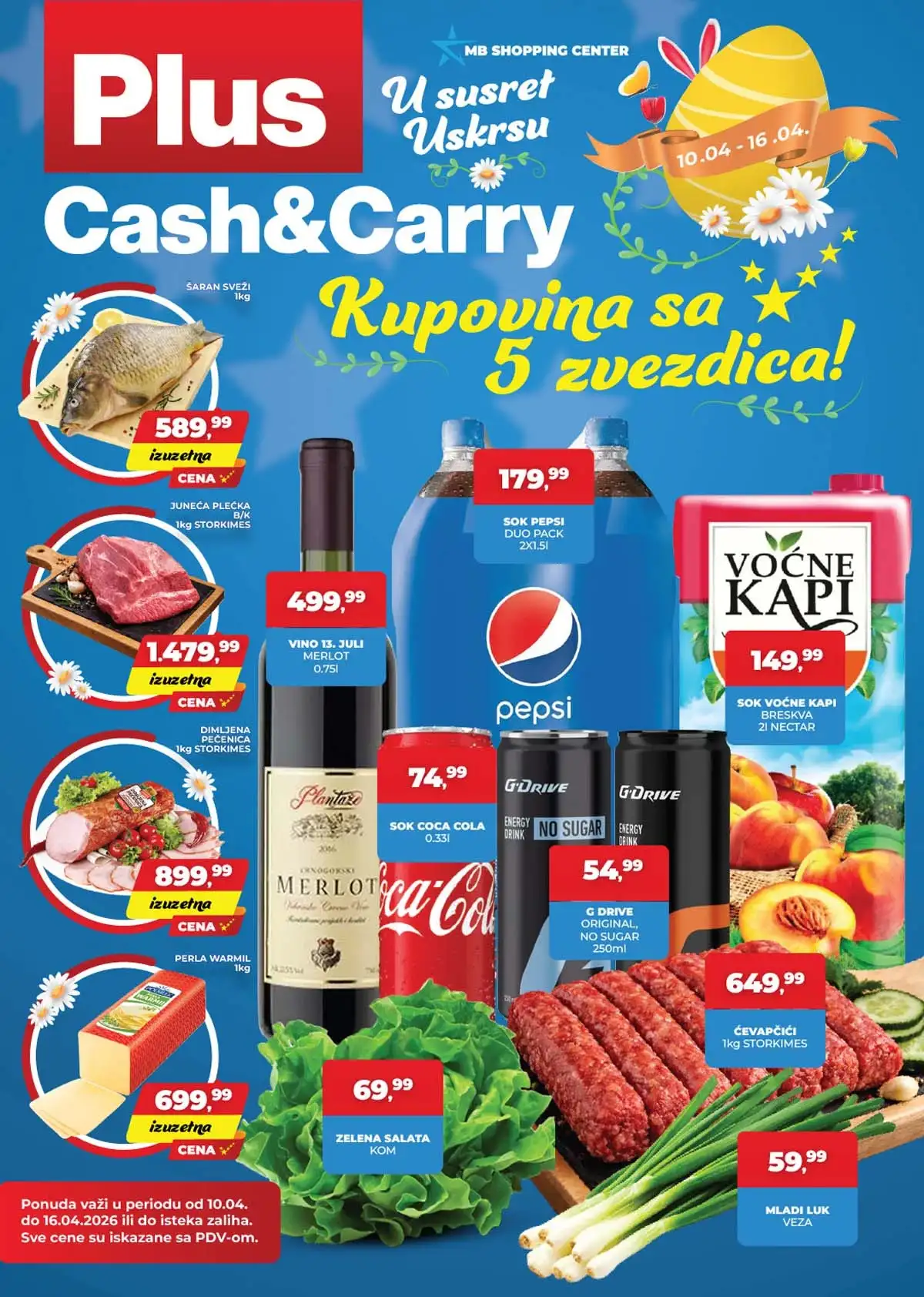 Plus Cash & Carry katalog – veleprodajna sniženja za ugostiteljstvo i velike kupovine, važi do 16. aprila 2026.