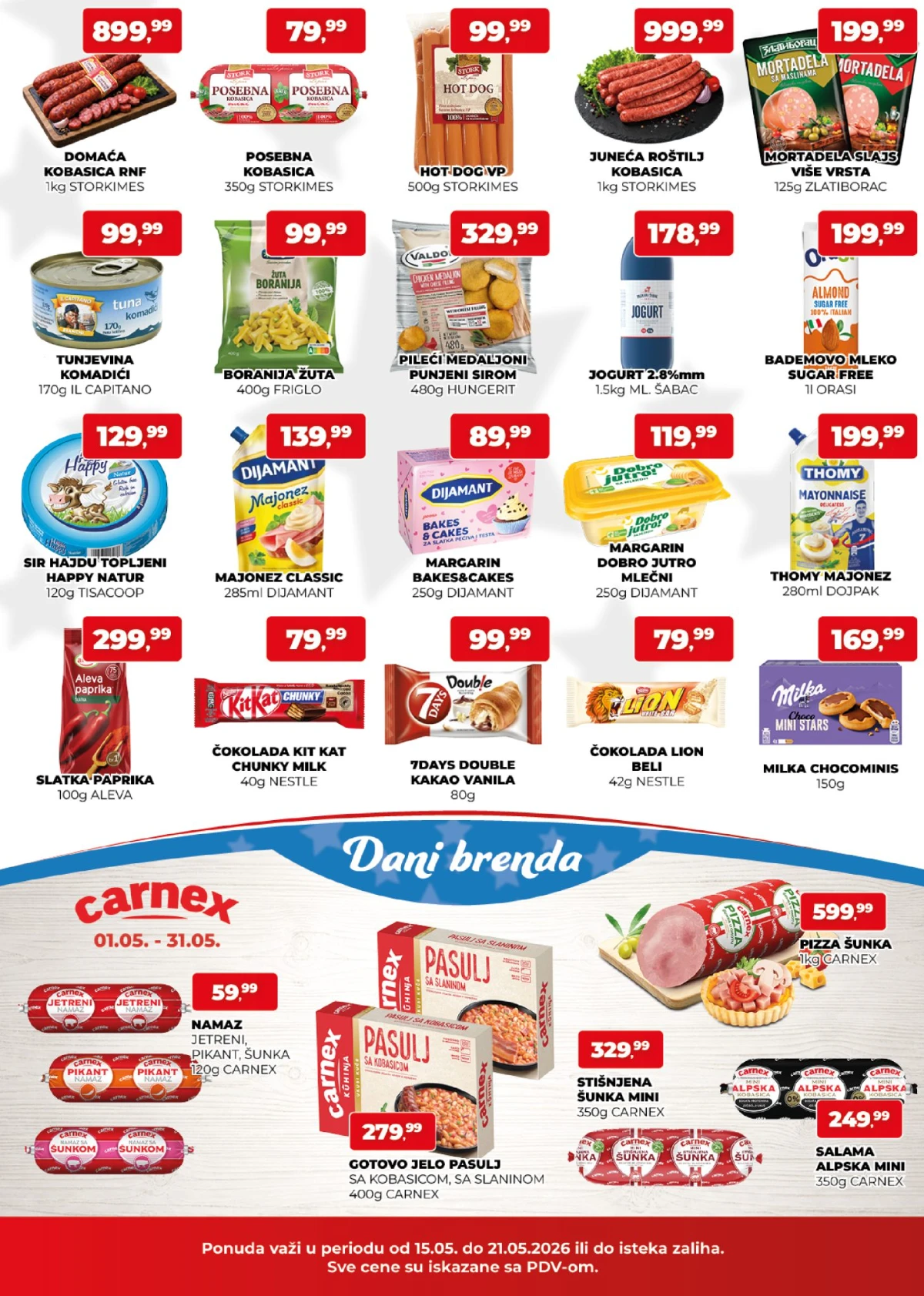 Plus Cash & Carry akcija – suhomesnato, gotova jela i slatkiši po nižim cenama Plus Cash & Carry katalog strana 2 – kobasice, tunjevina, majonez i Milka proizvodi na akciji