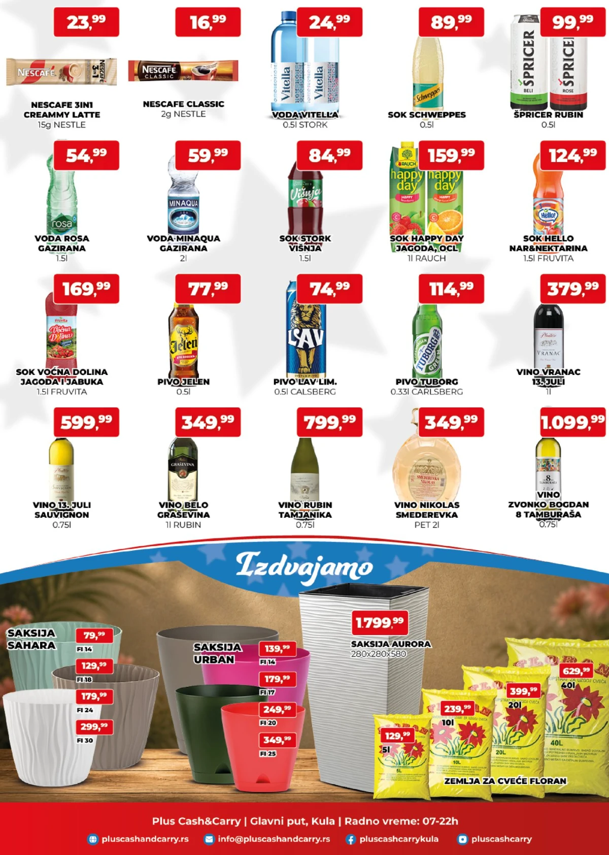 Plus Cash & Carry akcija – Schweppes, Rubin vina i pivo po super cenama Plus Cash & Carry katalog strana 3 – sokovi, vino, pivo i baštenski program na akciji