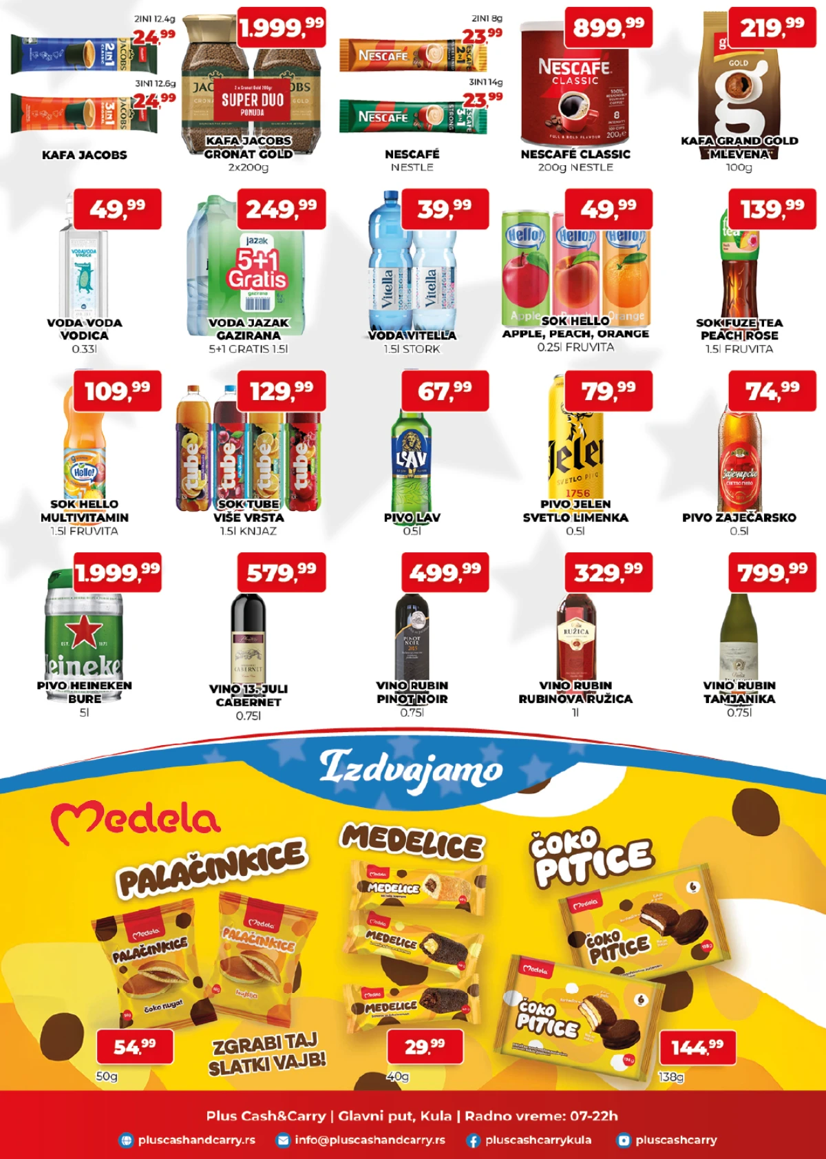 Plus Cash & Carry akcija – Nescafe, Rubin vina i pivo po super cenama do 28.05.2026 Plus Cash & Carry katalog strana 3 – kafa, sokovi, vino i pivo na akciji
