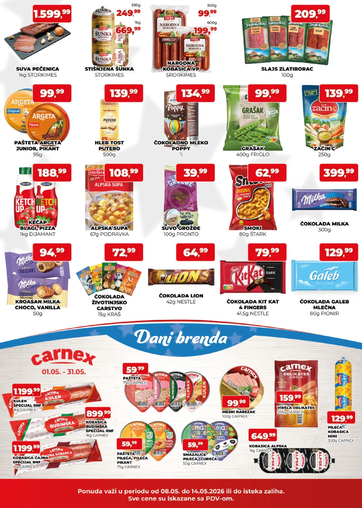 Plus Cash & Carry katalog strana 2 – kobasice, Smoki, Milka i prehrambeni proizvodi na akciji