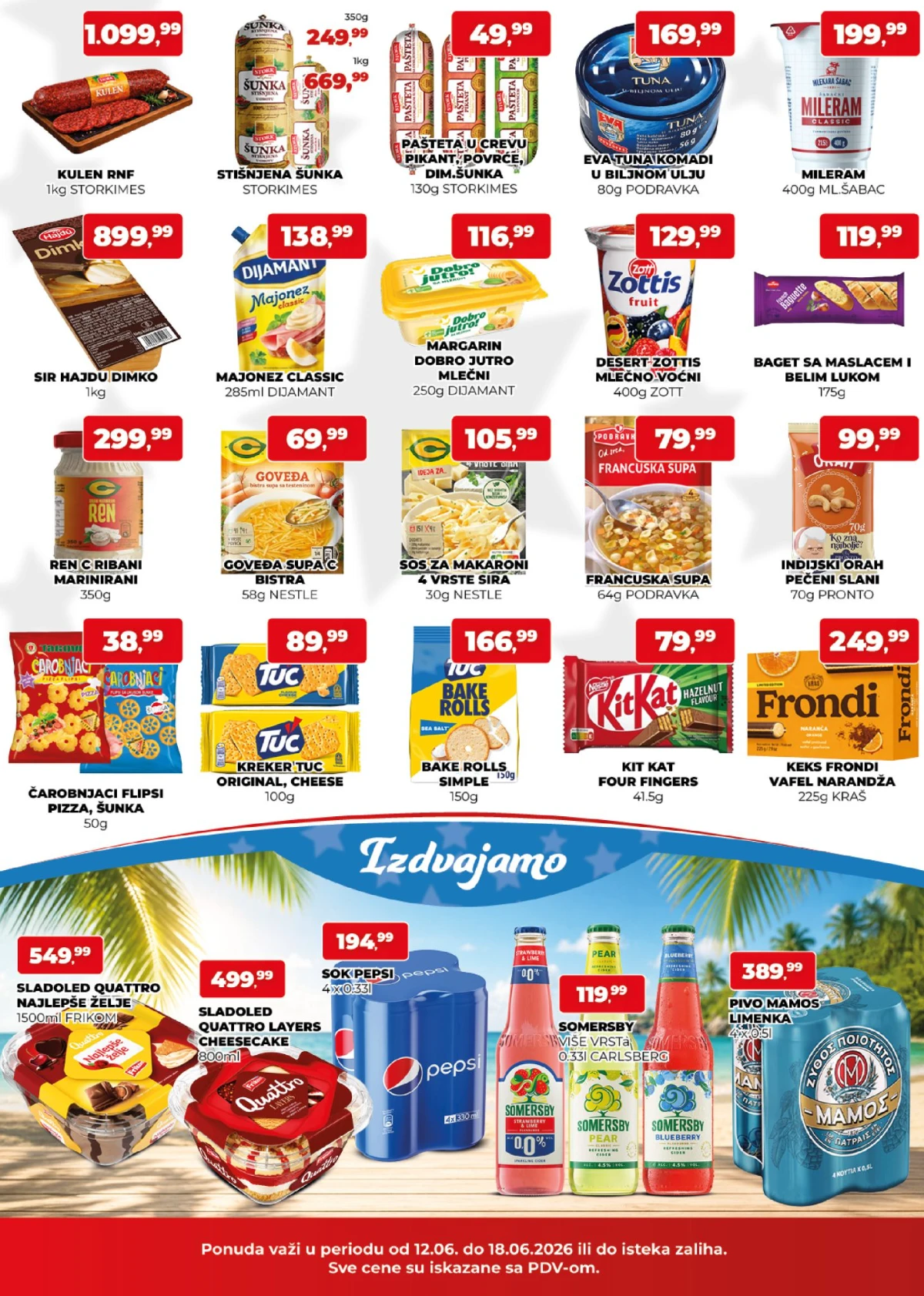 Plus Cash&Carry katalog strana 2 – mesne prerađevine, mlečni proizvodi, grickalice i slatkiši na akciji