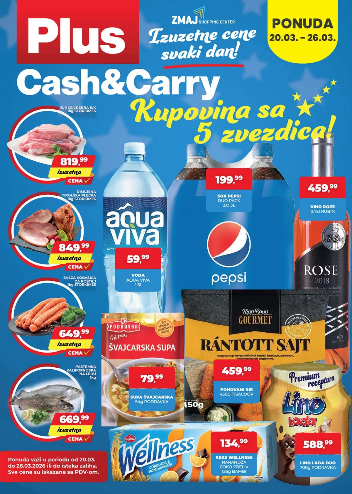 Plus Cash & Carry katalog – veleprodajna sniženja za ugostiteljstvo i velike kupovine, važi do 26. marta 2026.
