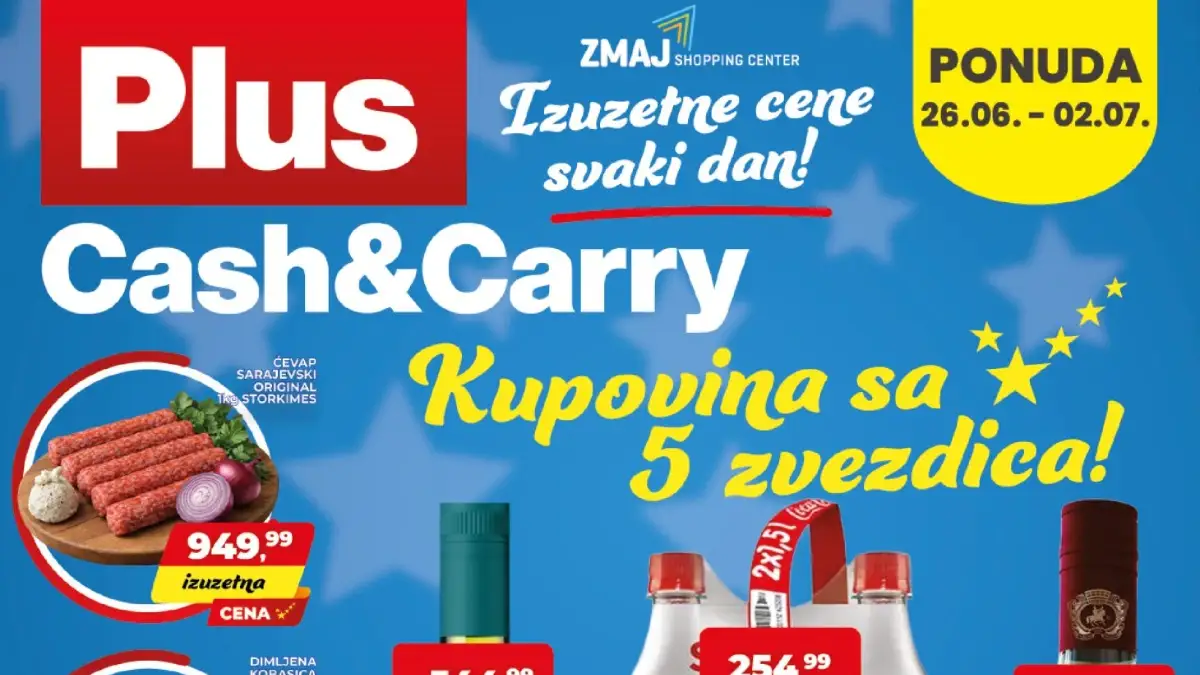 Plus Cash&Carry akcija do 50% popusta – nova nedeljna ponuda važi do 02.07.2026