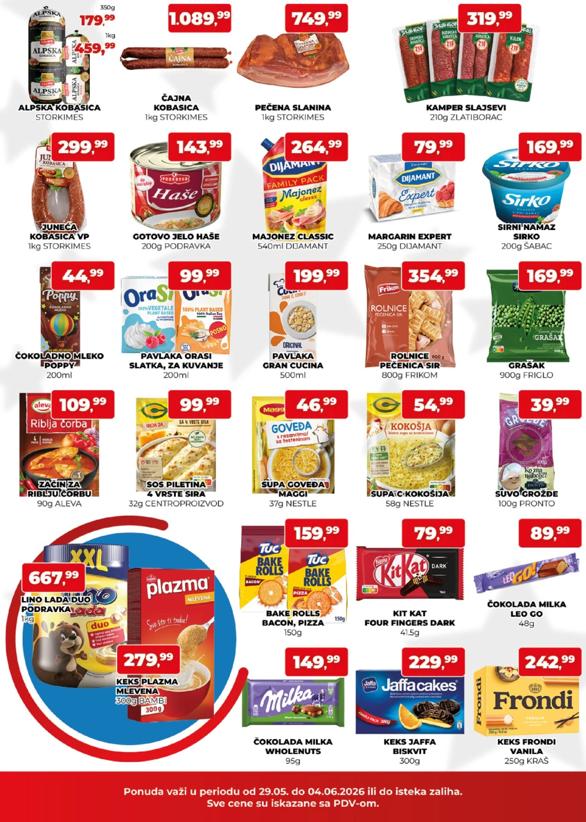 Plus Cash&Carry katalog strana 2 – kobasice, slanina, gotova jela i slatkiši na akciji
