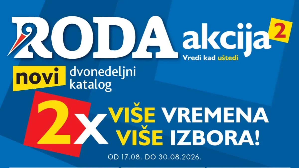 Roda katalog od 17.08. do 30.08.2026. – akcije na meso, voće, povrće, mlečne proizvode, kafu i proizvode za domaćinstvo uz popuste do 54%