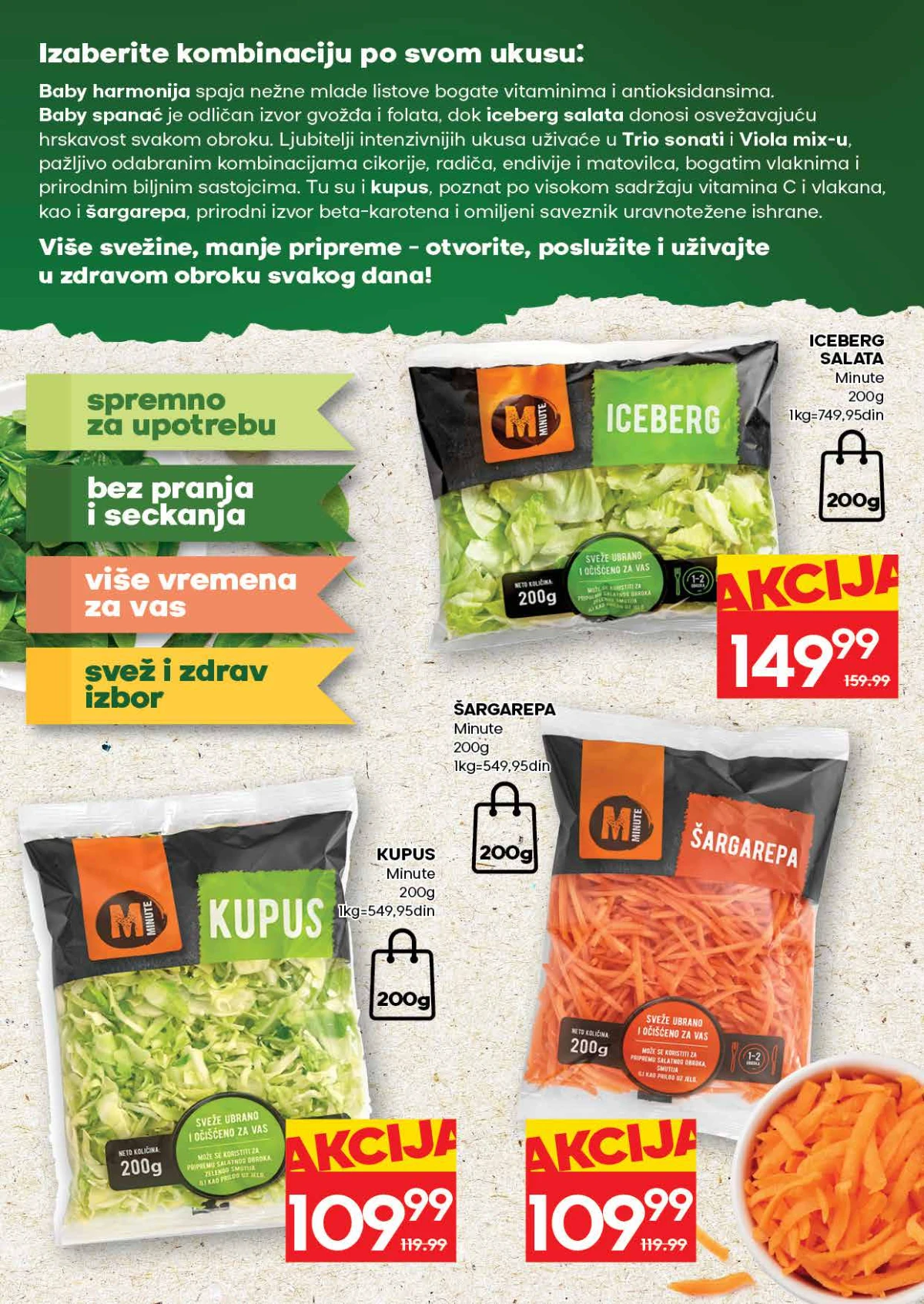 Roda katalog do 30.08.2026. – Minute iceberg salata, kupus i šargarepa