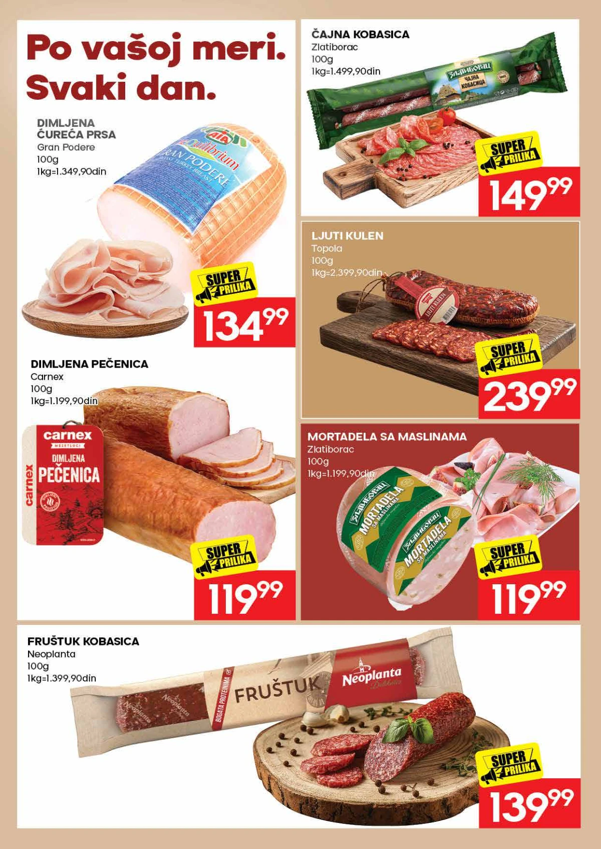 Roda katalog do 30.08.2026. – čajna kobasica, kulen, pečenica, mortadela i suhomesnati proizvodi