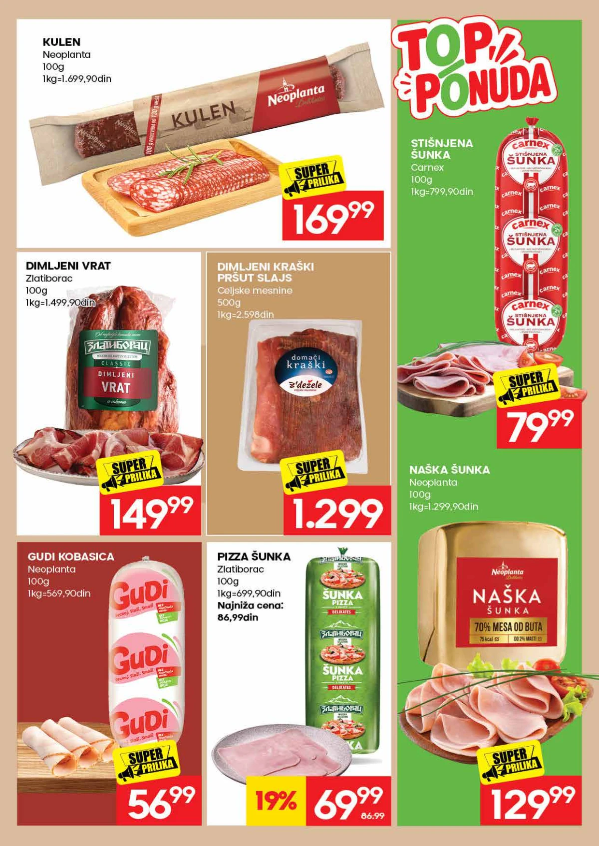 Roda katalog do 30.08.2026. – Neoplanta kulen, šunka, Gudi kobasica i Zlatiborac proizvodi