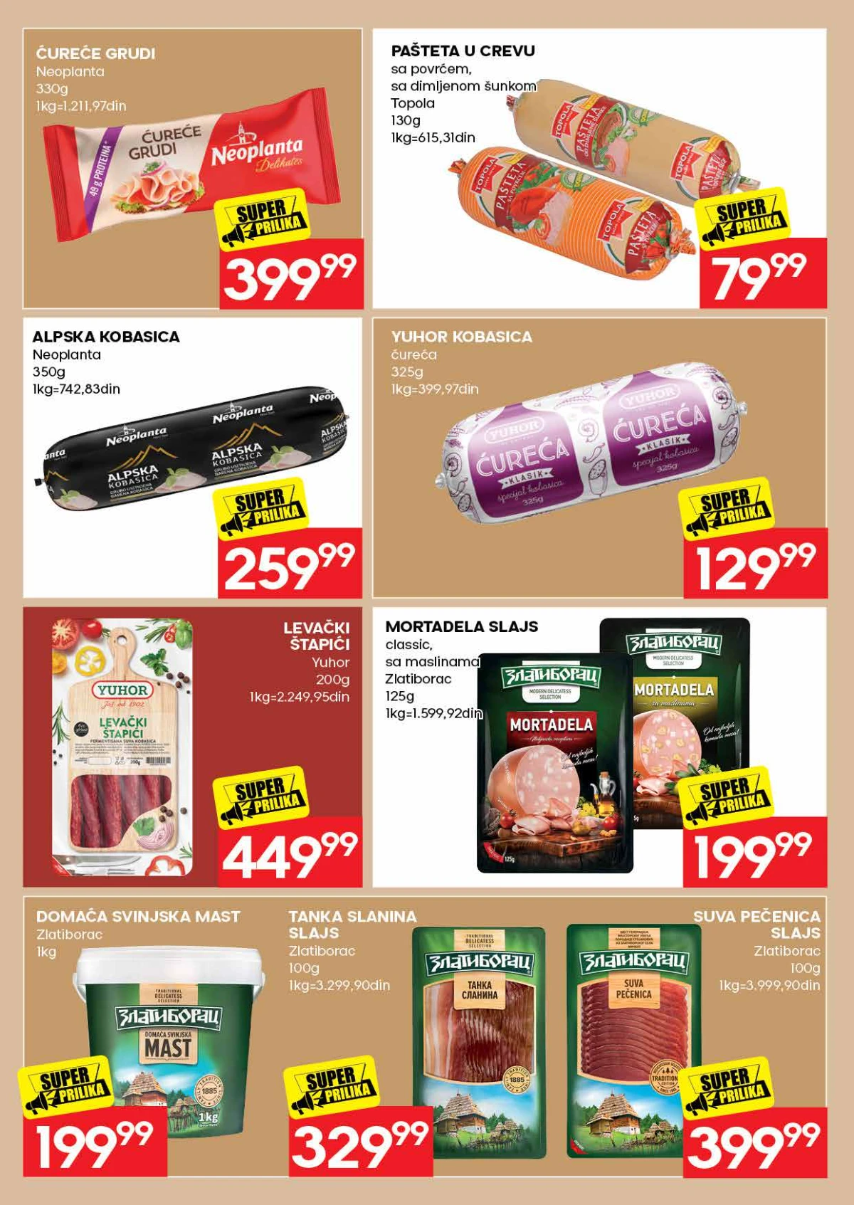 Roda katalog do 30.08.2026. – Neoplanta, Topola, Yuhor i Zlatiborac suhomesnati proizvodi