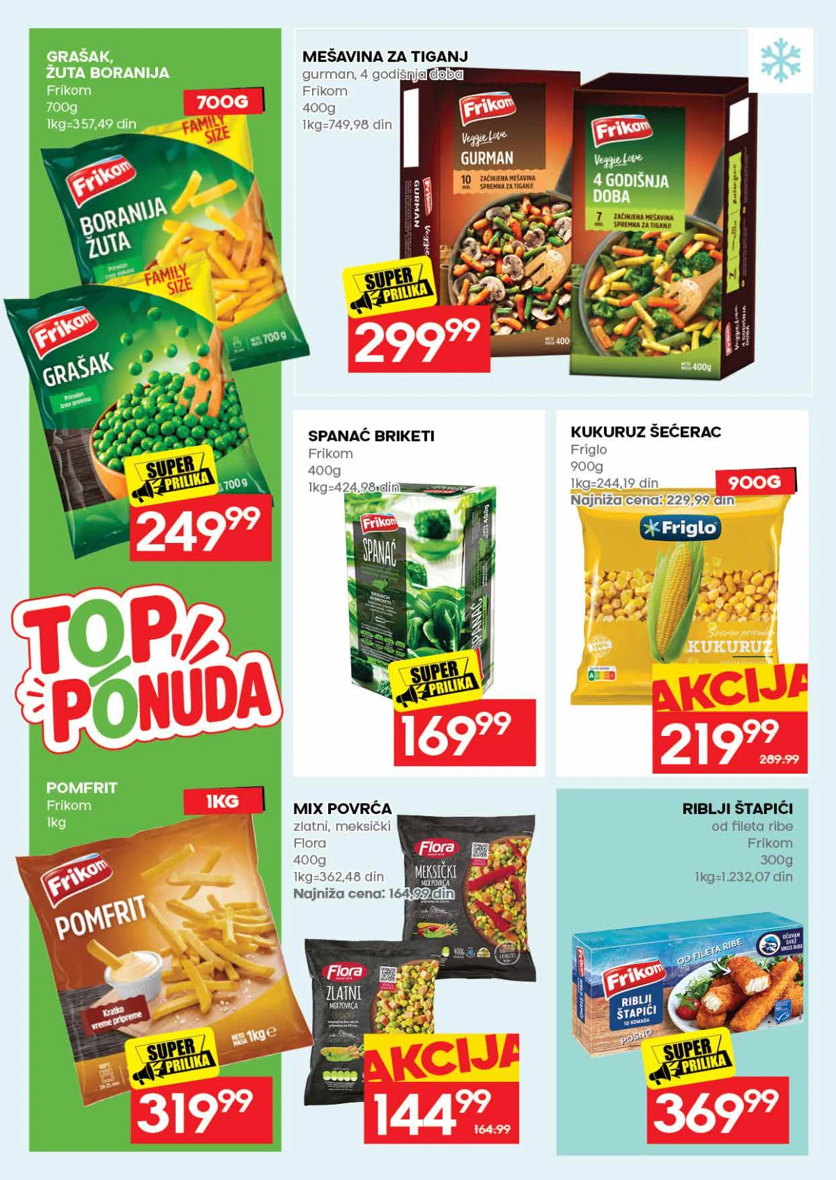 Roda katalog do 30.08.2026. – Frikom povrće, pomfrit, spanać i riblji štapići