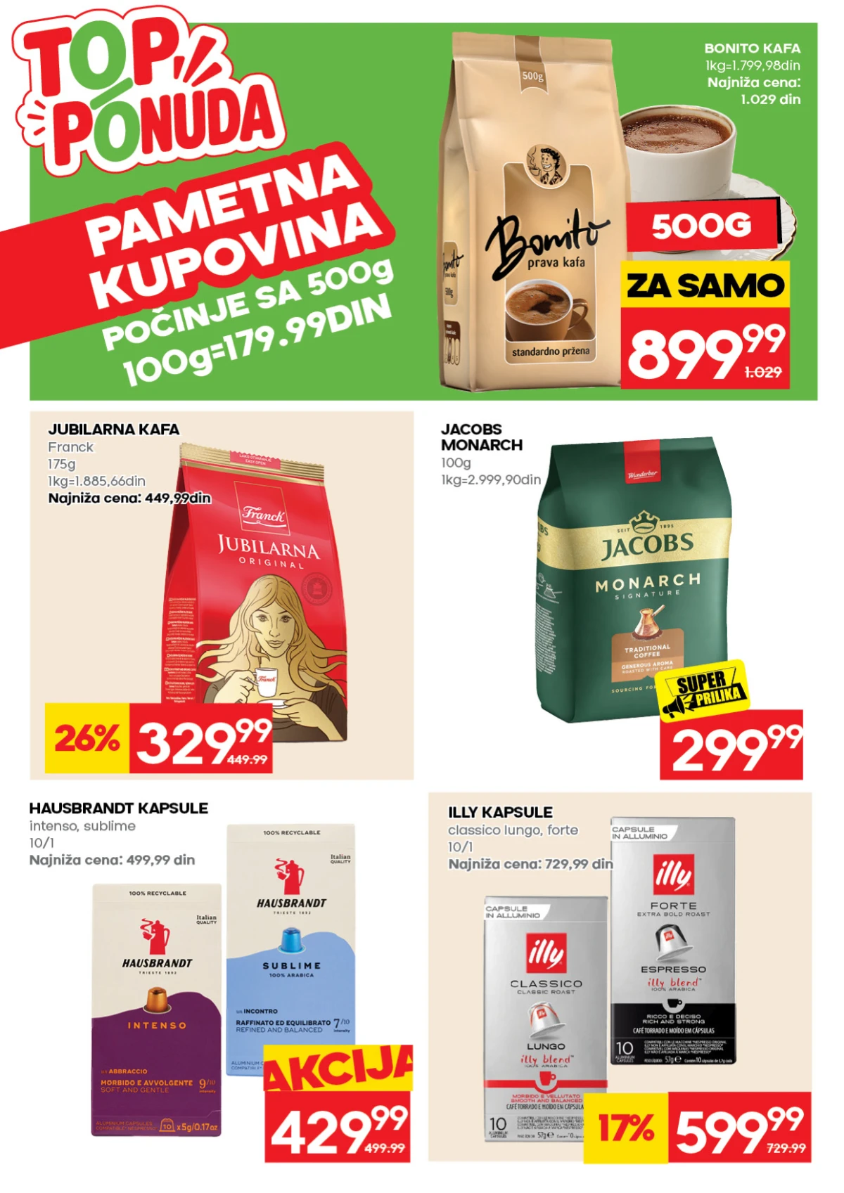 Roda katalog do 30.08.2026. – Bonito, Frank, Jacobs, Hausbrandt i Illy kafa