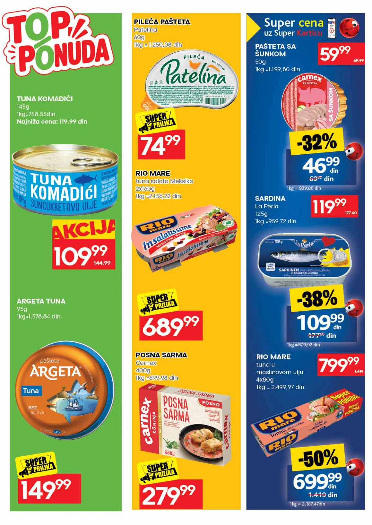 Roda katalog do 30.08.2026. – Rio Mare tuna, paštete, sardina i posna sarma