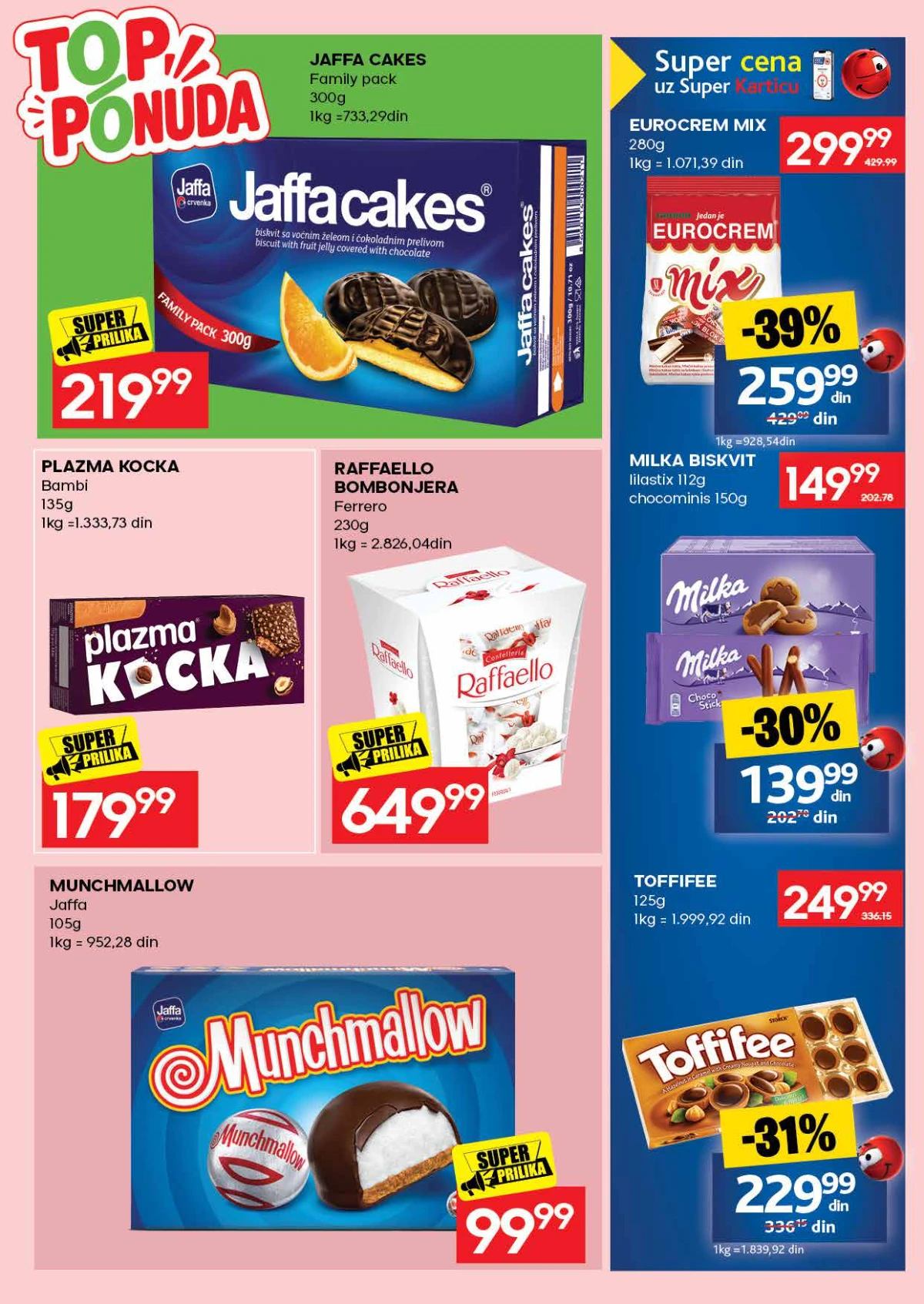 Roda katalog do 30.08.2026. – Jaffa Cakes, Eurocrem, Milka, Toffifee i Raffaello