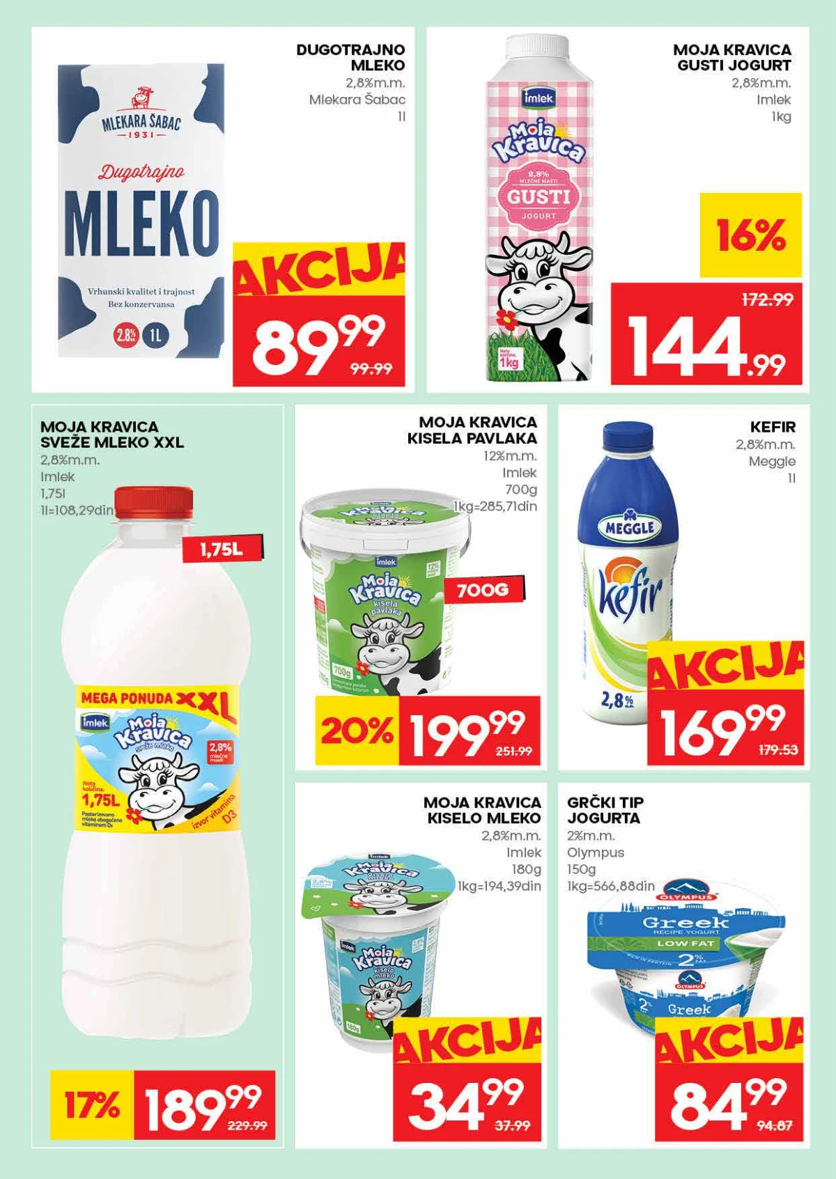 RODA katalog akcija do 13. maja 2026. strana 10 mleko jogurt pavlaka i mlečni proizvodi Srbija