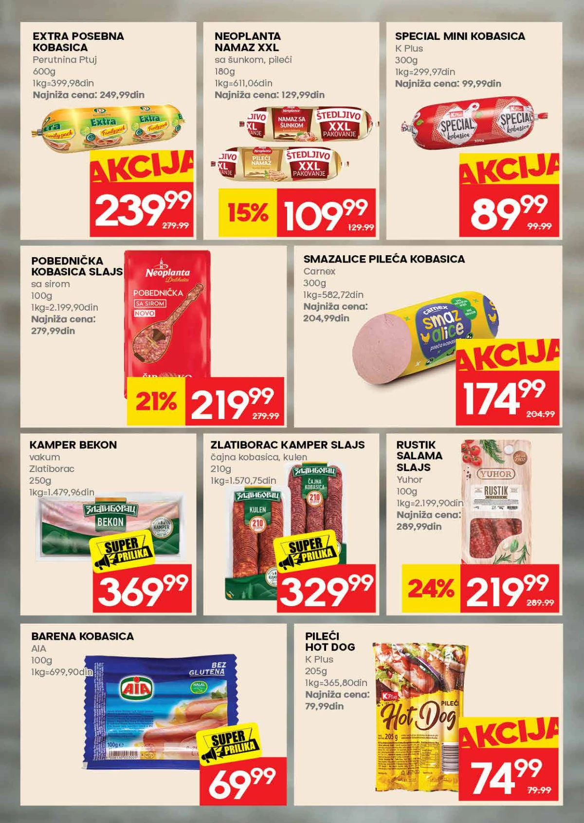 Roda katalog strana 8 – posebna kobasica, namaz, slajs proizvodi i hot dog na akciji