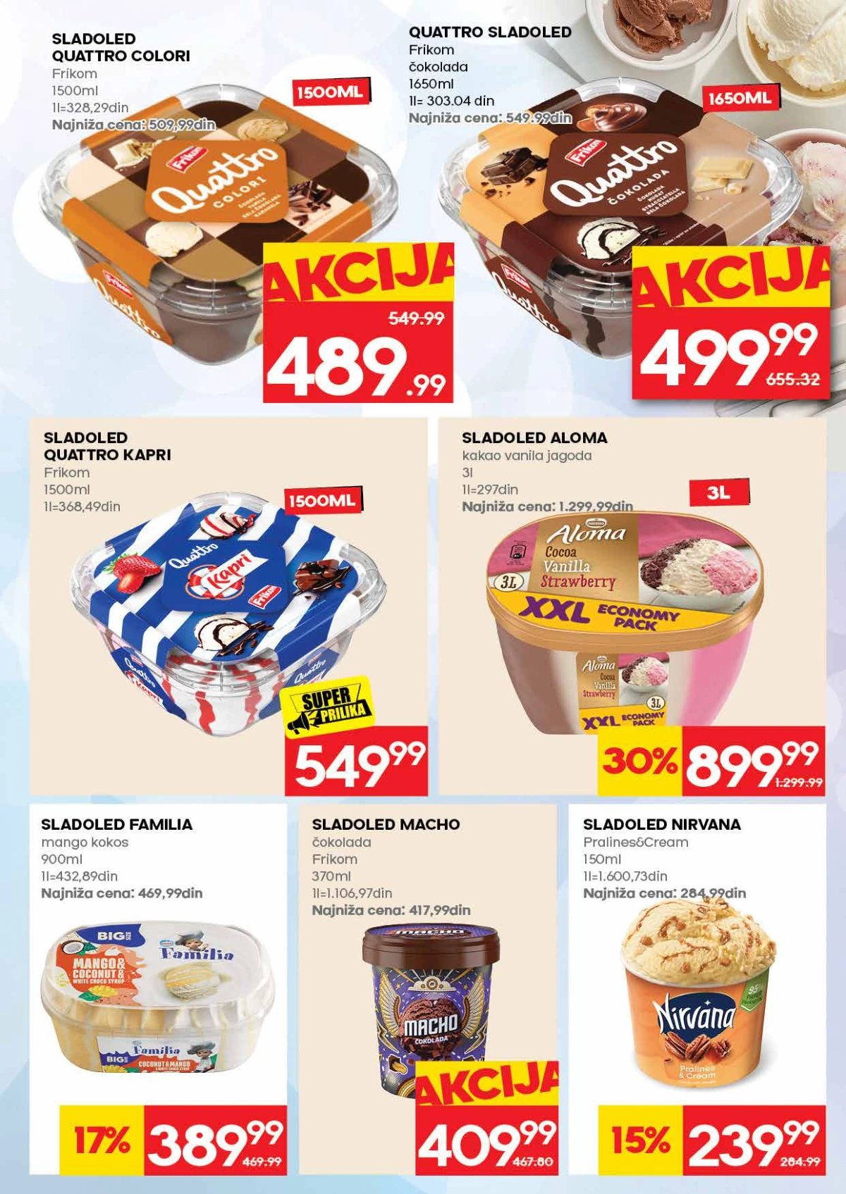 Roda katalog strana 13 – Quattro, Aloma, Familia, Macho i Nirvana sladoledi na sniženju