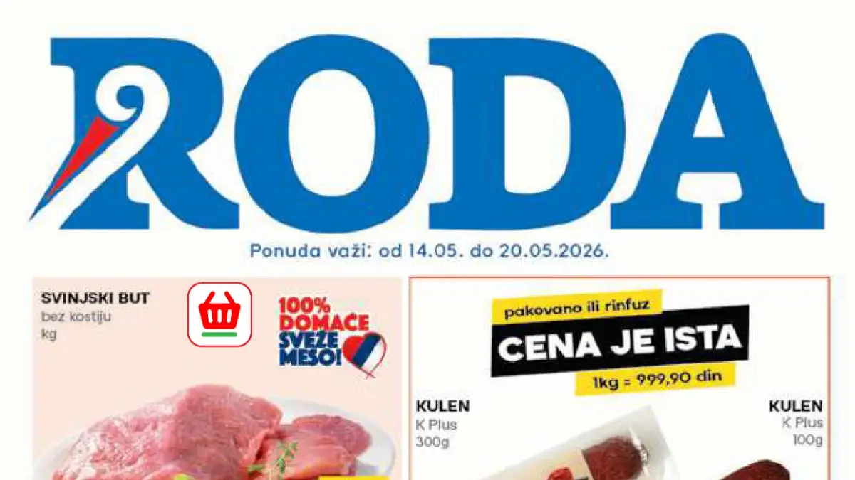 Roda akcija maj 2026 jagode meso Nutella i kulen po akcijskim cenama
