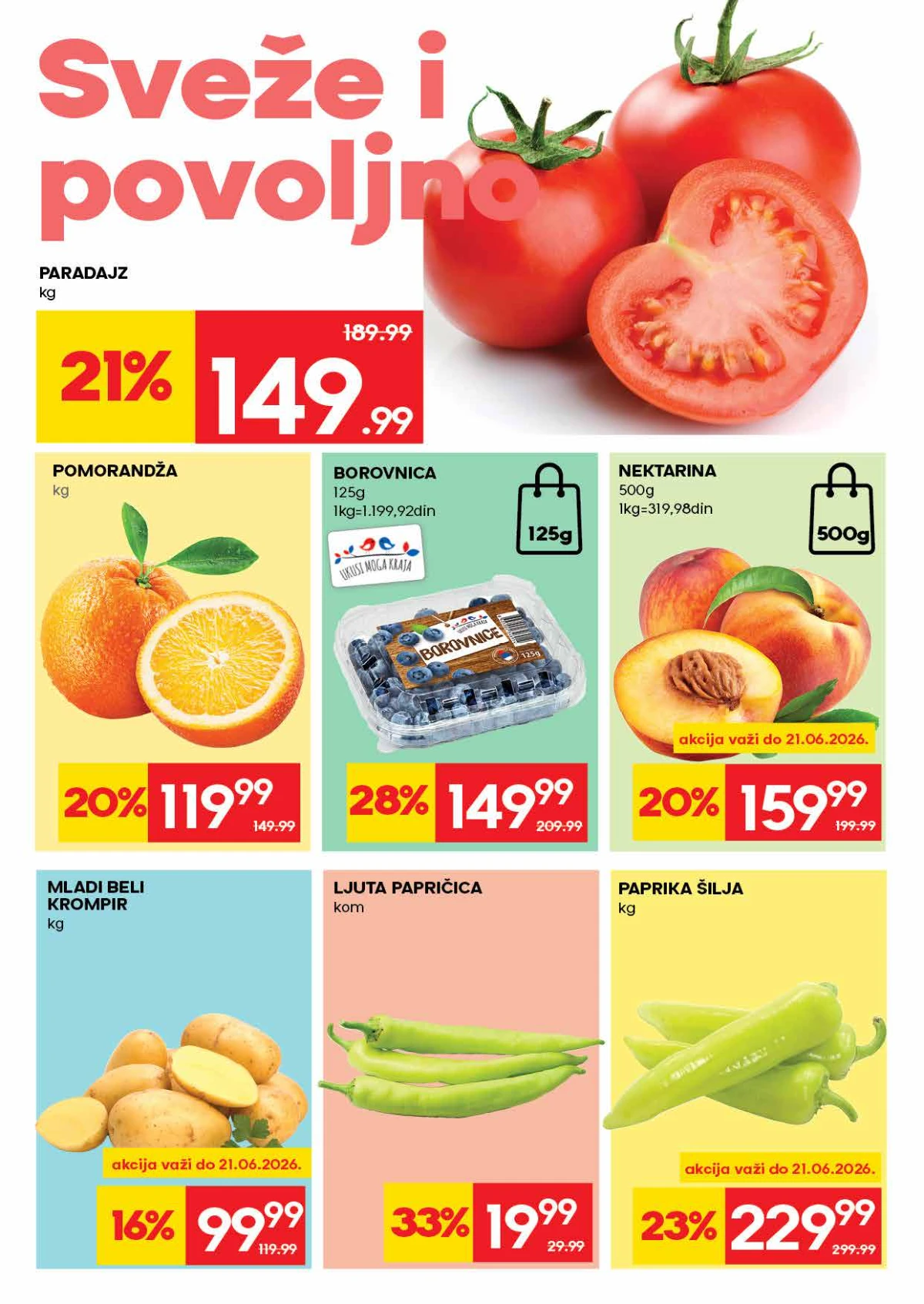 Roda katalog strana 2 – sezonsko voće i povrće po akcijskim cenama