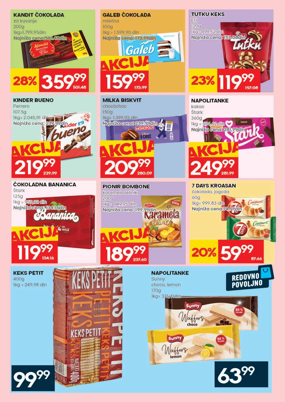 Roda katalog strana 23 – čokolade, napolitanke, keks i slatkiši na akciji