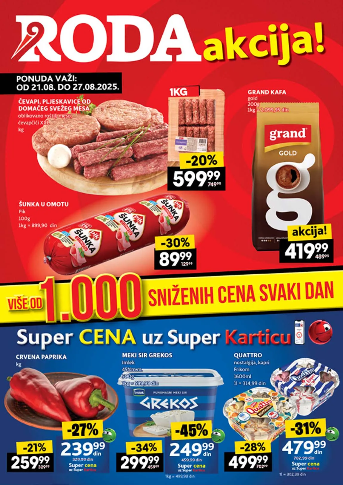 Roda akcija – Nedeljni katalog | Sniženja do 27.08.2024.