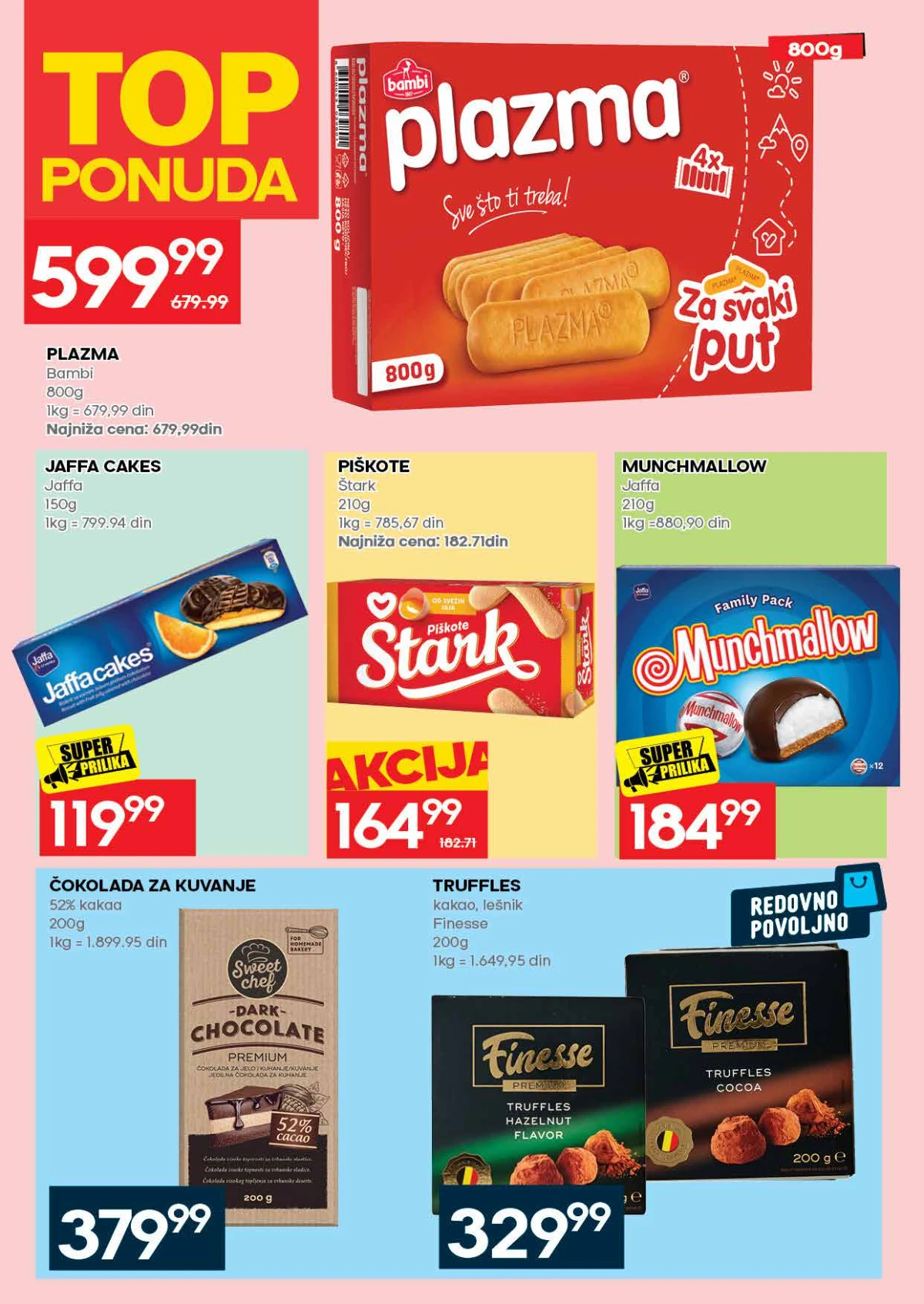 Roda katalog strana 22 – Plazma, Jaffa, Munchmallow i drugi slatki proizvodi na akciji