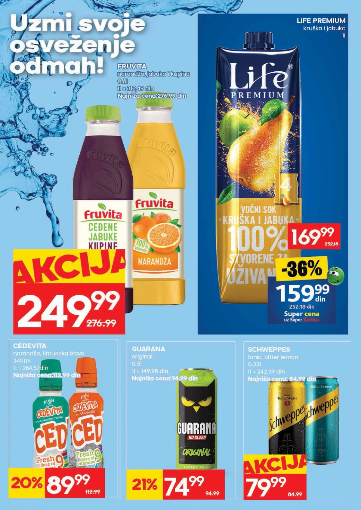 Roda katalog strana 25 – voćni sokovi, Cedevita, Guarana i Schweppes na sniženju