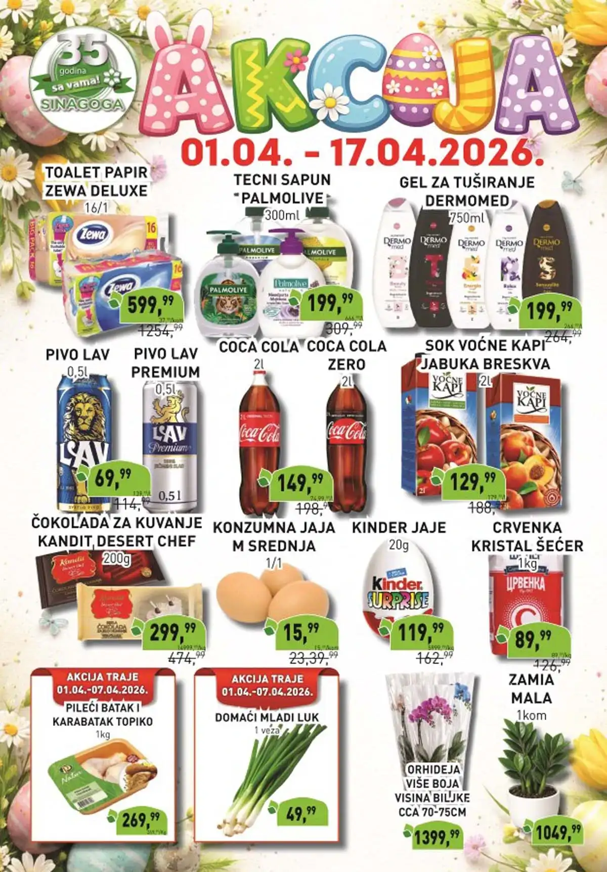 Sinagoga akcija do 35% katalog sniženja prehrana piće proizvodi za domaćinstvo do 17.04.2026