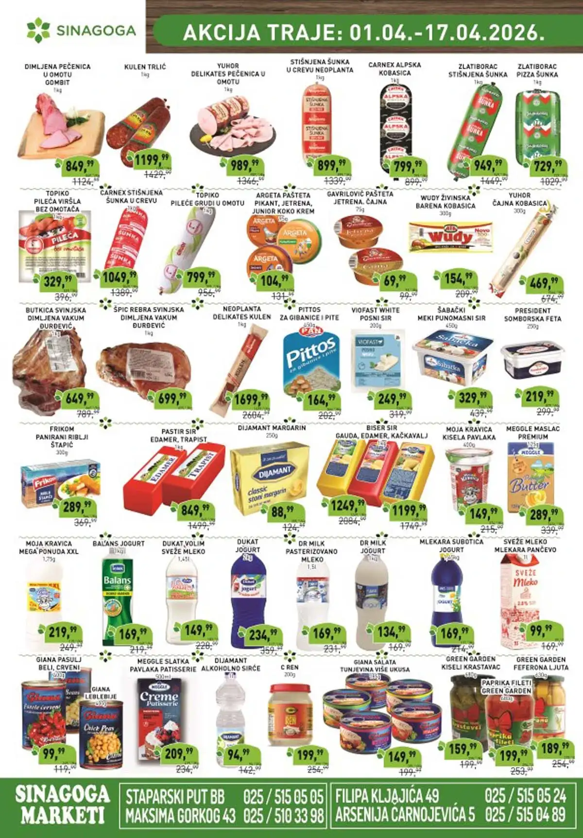 Sinagoga akcija do 35% katalog sniženja prehrana i proizvodi na akciji do 17.04.2026