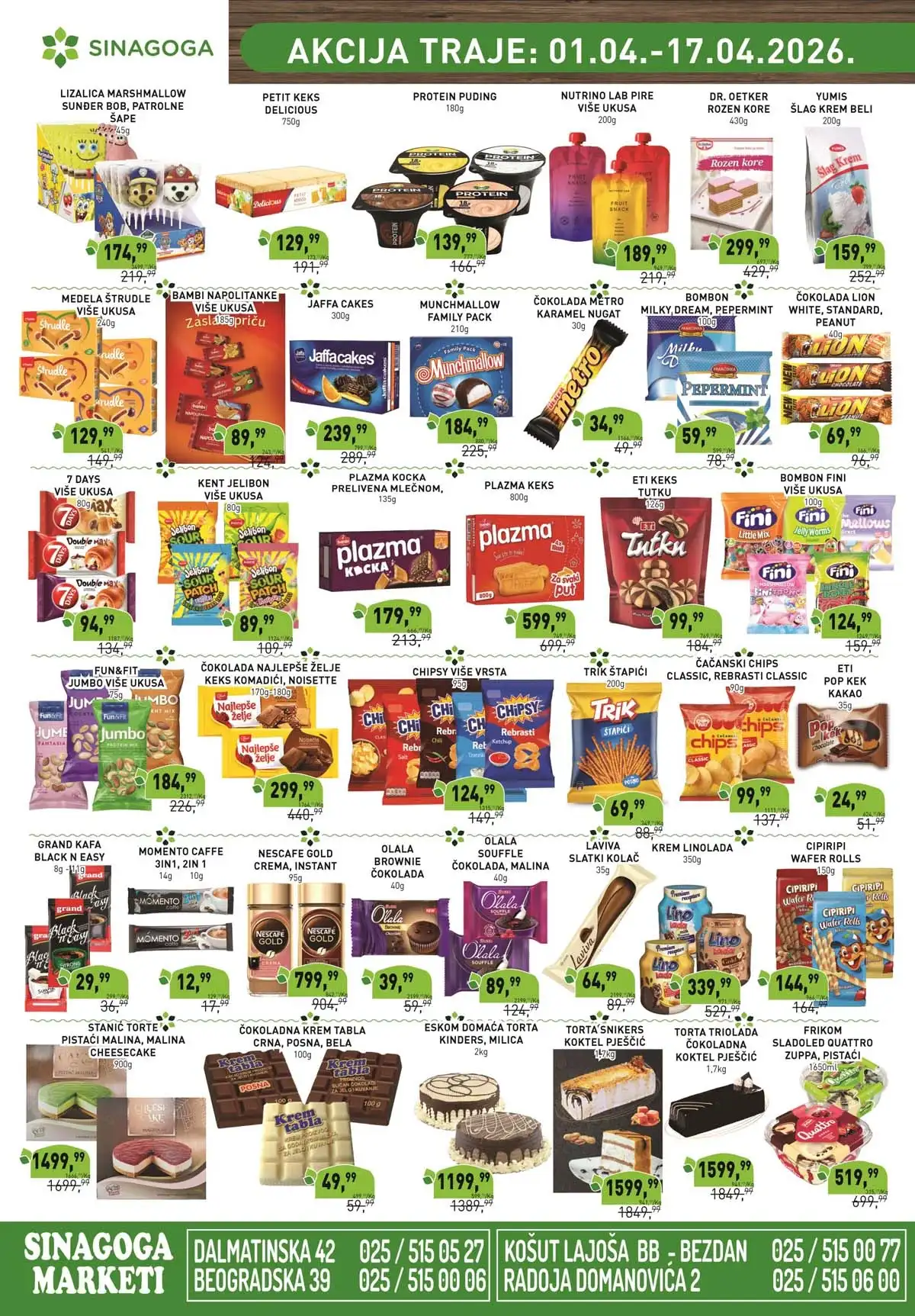 Sinagoga sniženja katalog do 35% akcije na osnovne namirnice i kućne proizvode