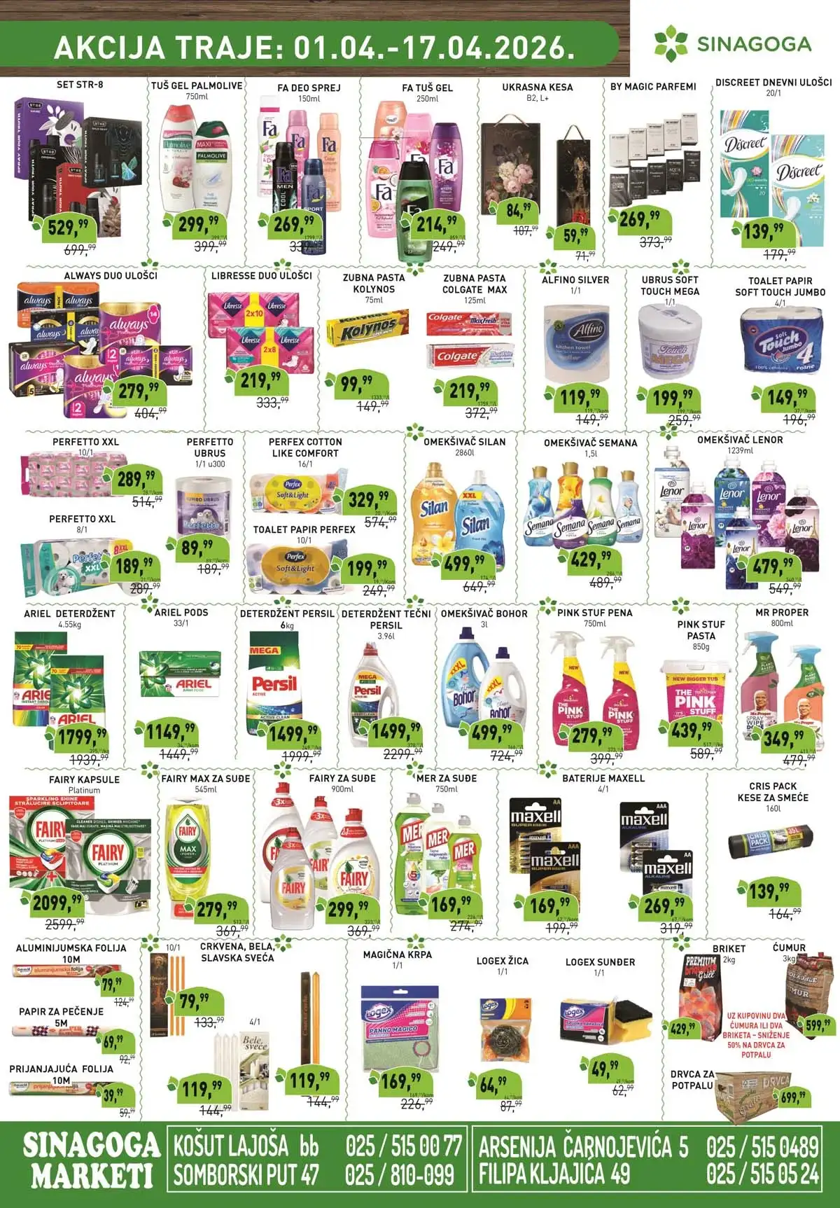 Sinagoga akcija ponuda do 35% prehrana piće i kućne potrepštine katalog