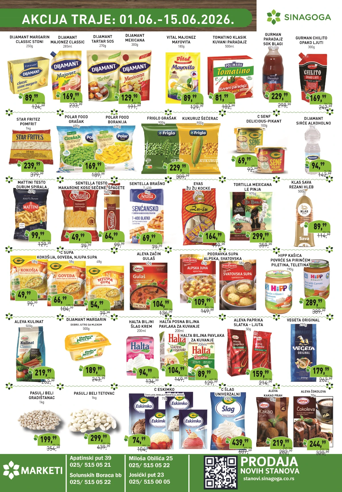 Sinagoga katalog sniženja – testenina, brašno, povrće, začini i proizvodi za pripremu obroka