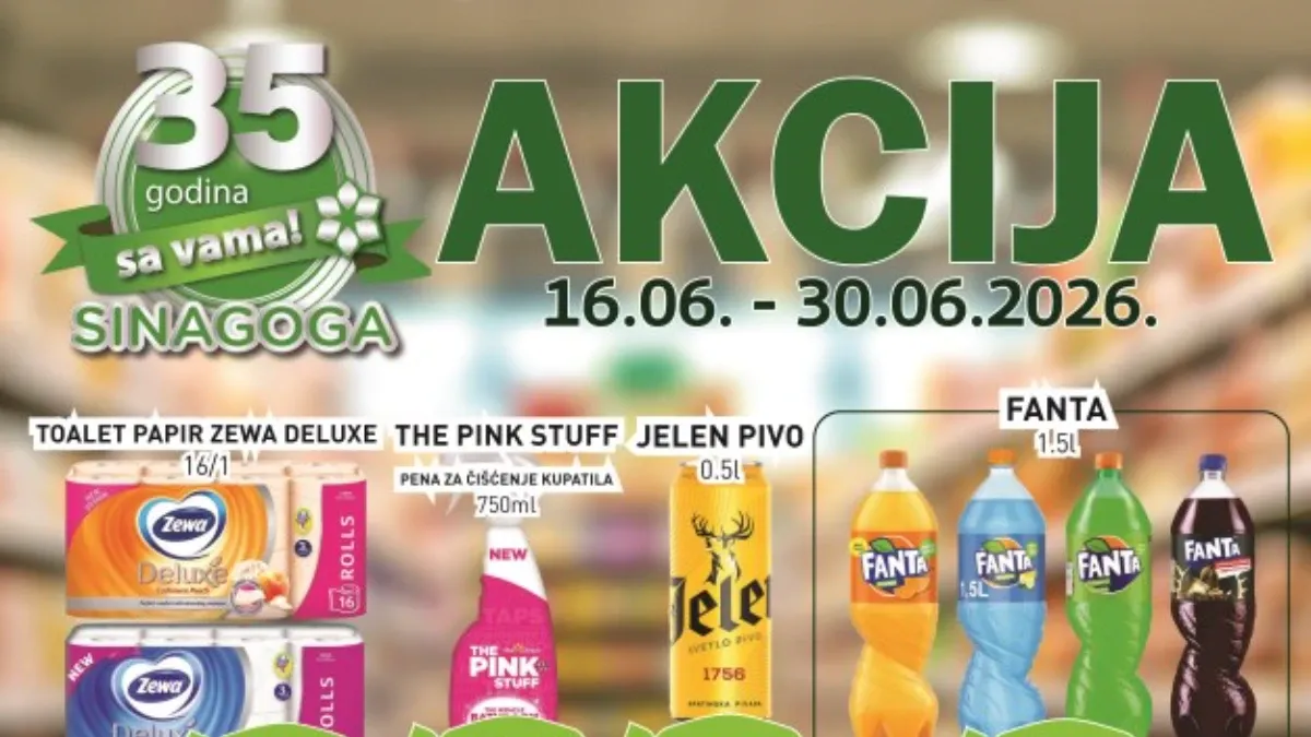 Sinagoga katalog do 30.06.2026 – prehrana, piće i kućne potrepštine na sniženju