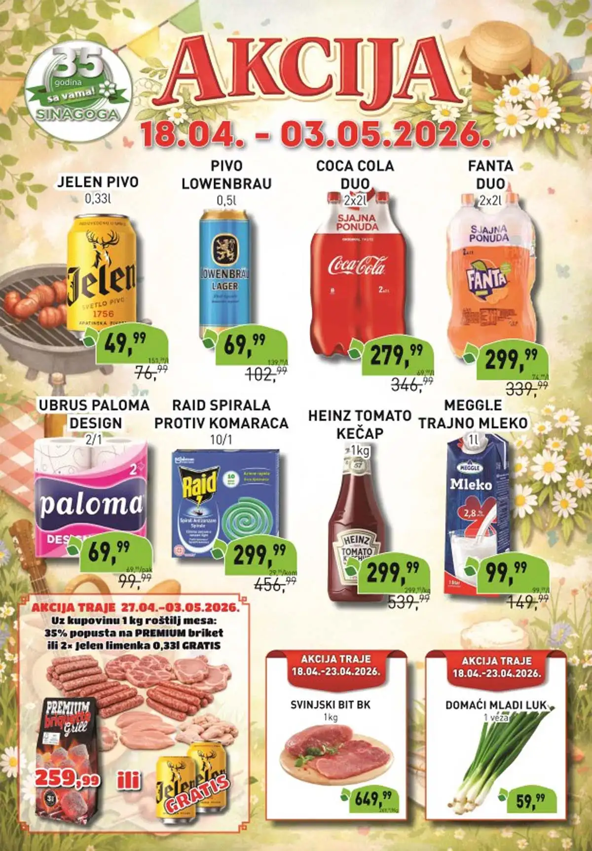 Sinagoga akcija do 35% katalog sniženja prehrana piće proizvodi za domaćinstvo do 03.05.2026