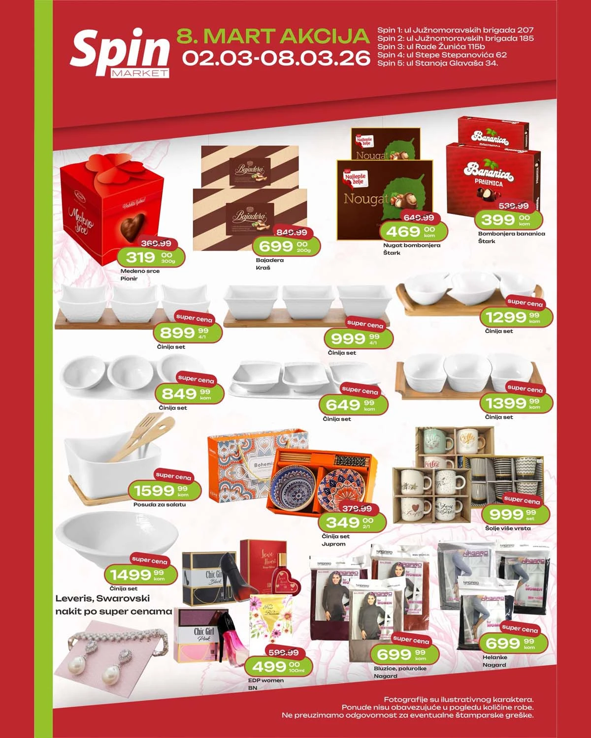 SPIN marketi 8. martovska akcija sniženja do 8. marta 2026.
