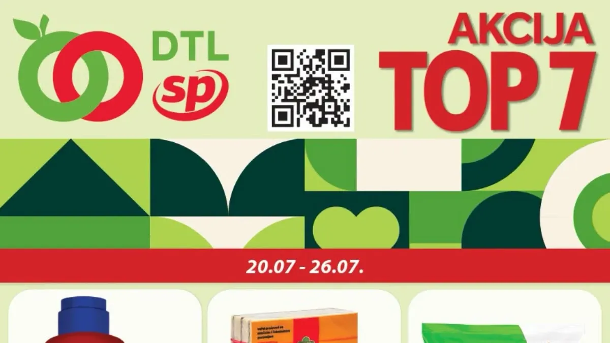 DTL SP Marketi TOP 7 akcija od 20. do 26.07.2026. – prehrana, piće i proizvodi za domaćinstvo po akcijskim cenama