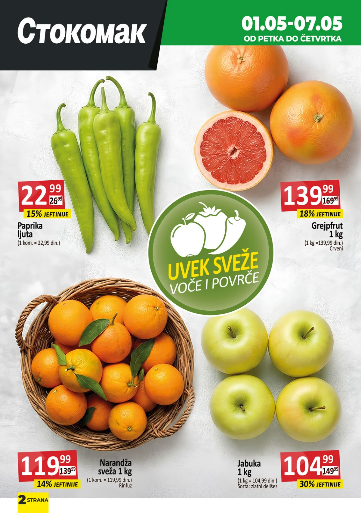 Stokomak katalog sniženja – pića, sokovi i osnovne namirnice na akciji do 30. aprila 2026