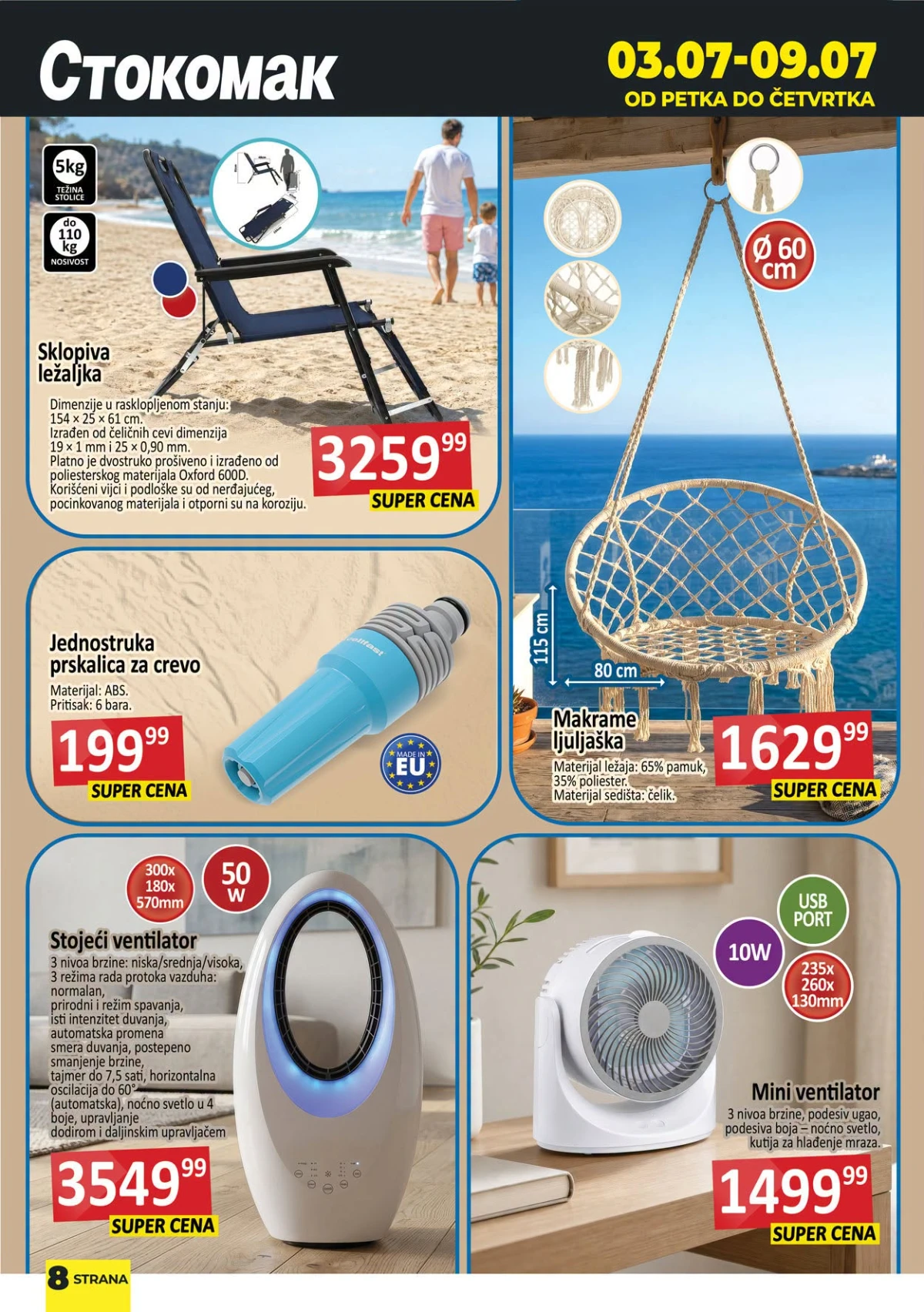Stokomak letnja ponuda – oprema za kampovanje, baštu i odmor na otvorenom