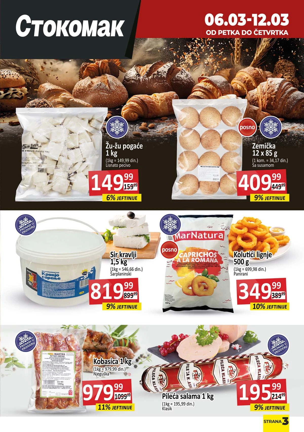 Stokomak akcija meso i sveži proizvodi – sniženja prehrane do 12. marta 2026