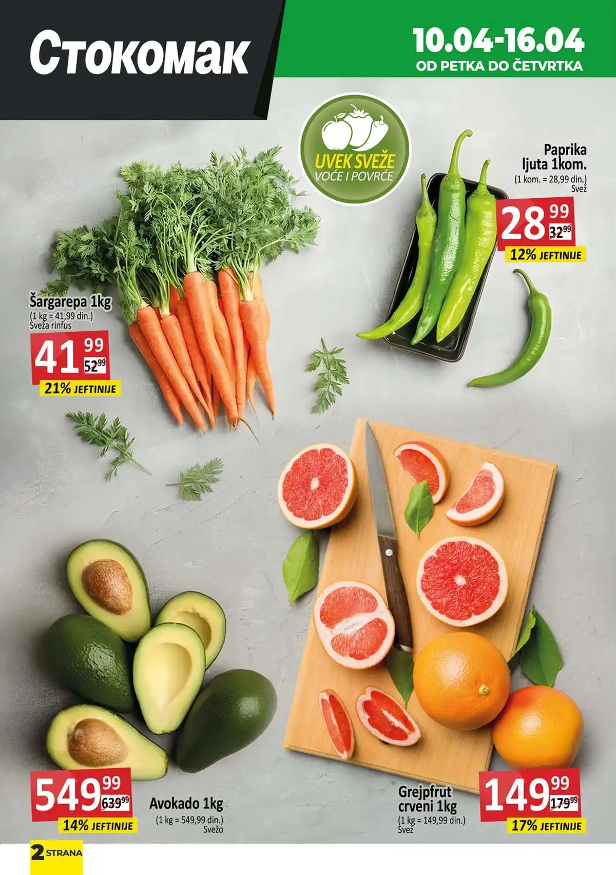 Stokomak katalog sniženja – pića, sokovi i osnovne namirnice na akciji do 16. aprila 2026