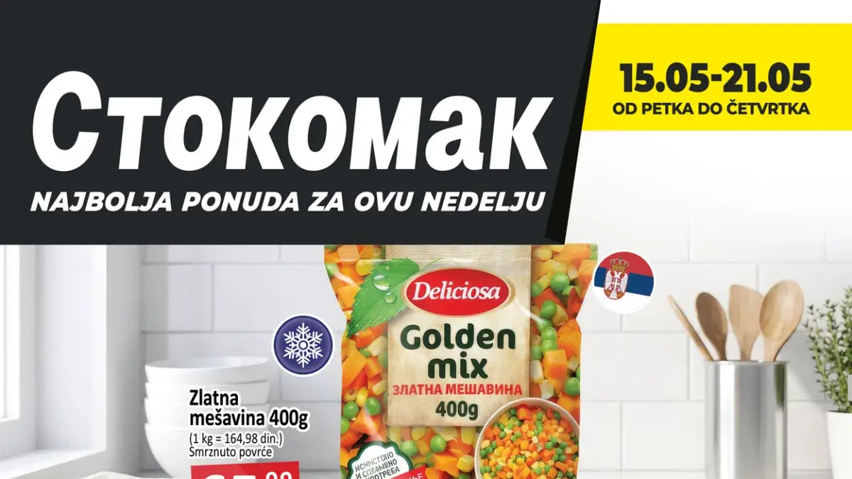 Stokomak katalog maj 2026 – voće od 79,99 din, kačkavalj 1.399,99 din i akcija do 21.05.2026