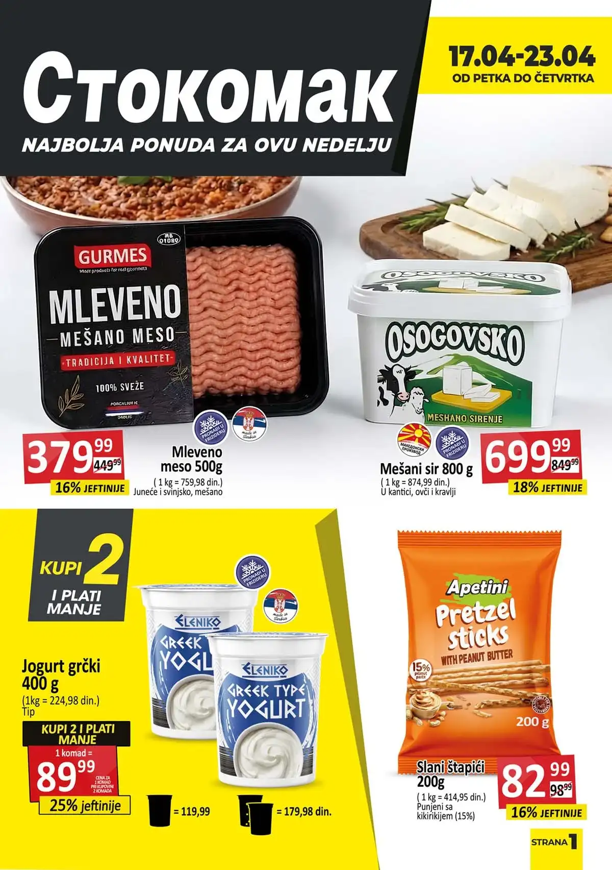 Stokomak akcija – katalog sniženja do 28% na prehranu, pića i kućne proizvode do 23.04.2026