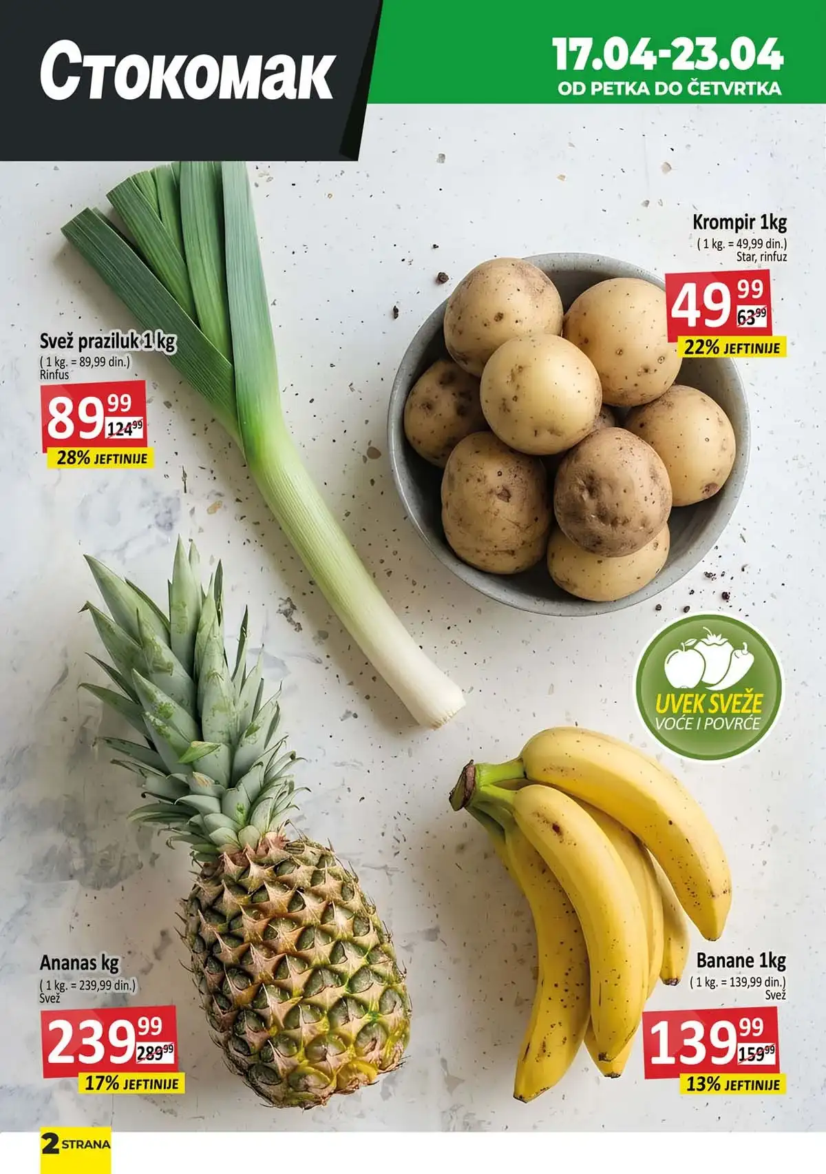 Stokomak katalog sniženja – pića, sokovi i osnovne namirnice na akciji do 23. aprila 2026